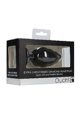 OUCH! XL Ribbed Diamond Heart Plug - Indulge in Luxury Butt Plugs
